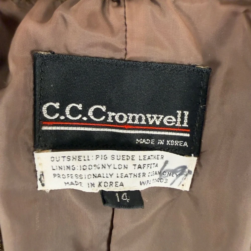 Vintage C.C. Cromwell Genuine Pig Suede Leather Two-Button Blazer Jacket